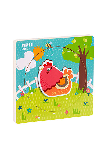 Apli Kids Παζλ με ζώα, ξύλινο, Apli, 3 στρώσεις, +2 ετών