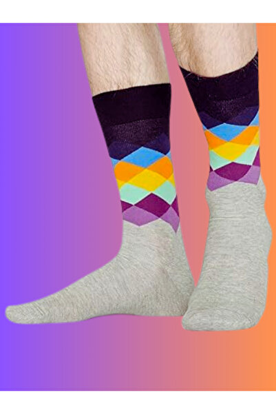 Shuttle Park Özel Seri Happy Desenli Renkli Socks Eğlenceli Rahat Tasarım Tarz Soket Dikişsiz Çoraplar