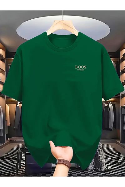 Mythologie Μπλουζάκι Nefti Green Boos - Κοντό μανίκι με στάμπα Oversize Crew Neck