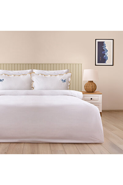 Evidea Soft Anthos Çift Kişilik Nevresim Takımı - Beyaz