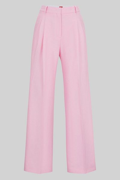 HUGO Women's Linen Blended Trousers Fuchsia