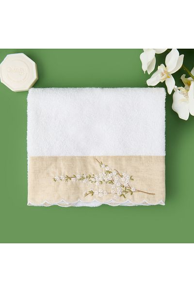 Evidea Soft Lina Face Towel - Ecru - 50X90 cm