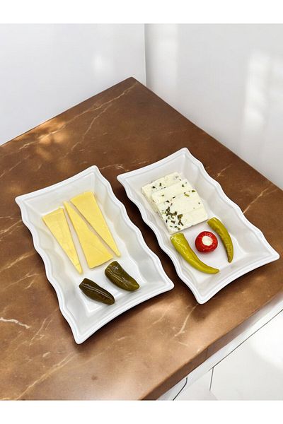 ALCE 2-Piece Ceramic Presentation Appetizer Salad Breakfast Cheese Plate Star