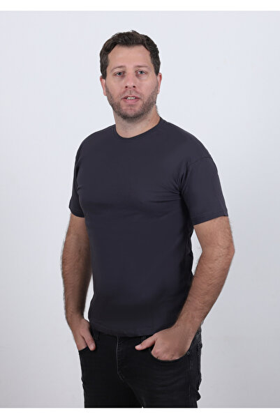 Chicheva Ανδρικό μπλουζάκι με κανονική εφαρμογή Crew Neck Smoked Basic