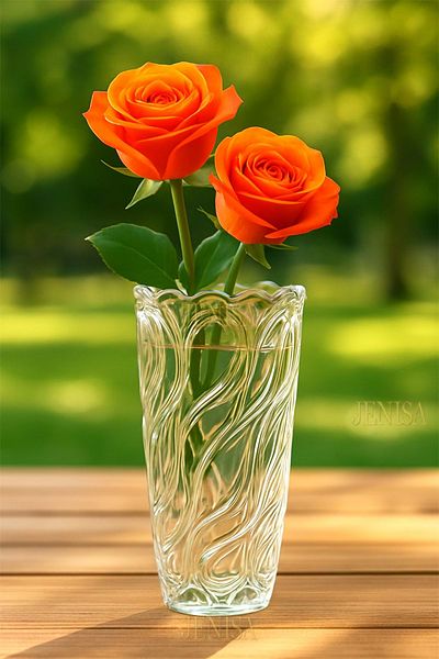 Jenisa Transparent Glass Flower Vase – Luxury & Aesthetic Home, Office, Kitchen & Table Decoration