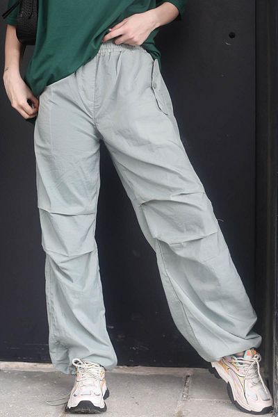 Madmext Mint Green Parachute Jogger Women's Trousers Mg1726