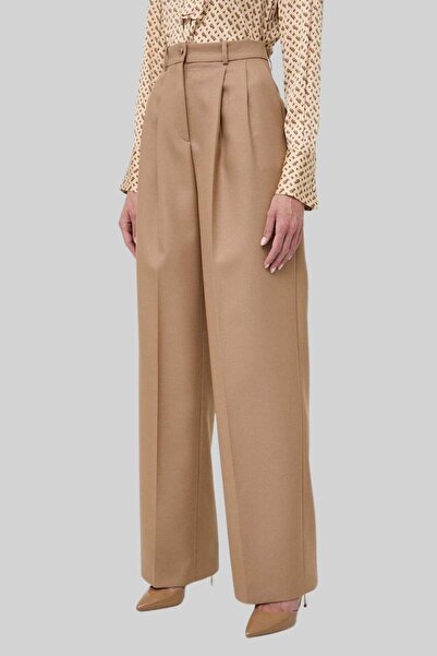 BOSS Kadın Regular Fit Yün Pantolon Bej