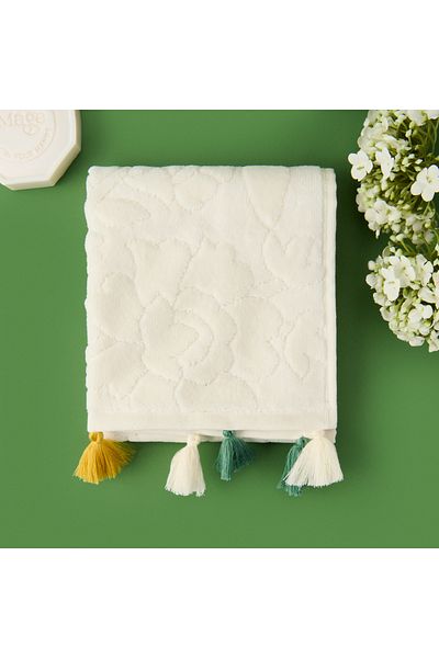 Evidea Soft Granny Summer Flos Hand Towel - Ecru - 30X50 cm