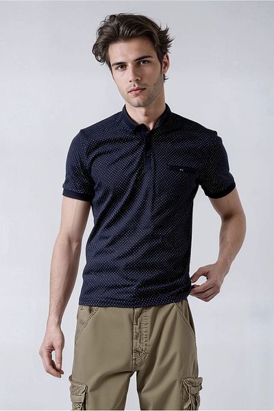 Kyron Tricou pentru bărbați cu guler Judge 100% bumbac