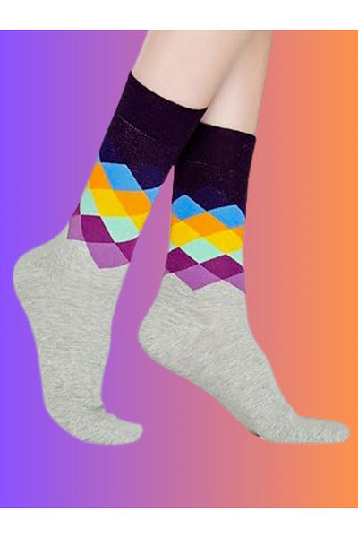 Shuttle Park Ειδική σειρά Happy Patterned Colorful Socks Fun Άνετο σχέδιο Κάλτσες χωρίς ραφή