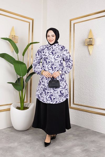Nevayla Moda Διπλό Σετ με Φούστα - Μωβ / T0106