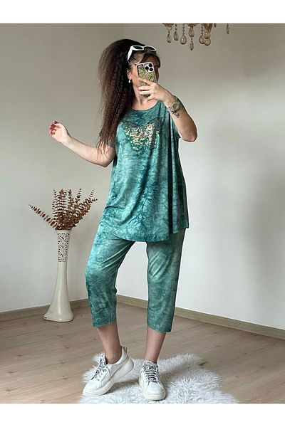 AZRA BUTİK Комплект от зелени камъни Капри