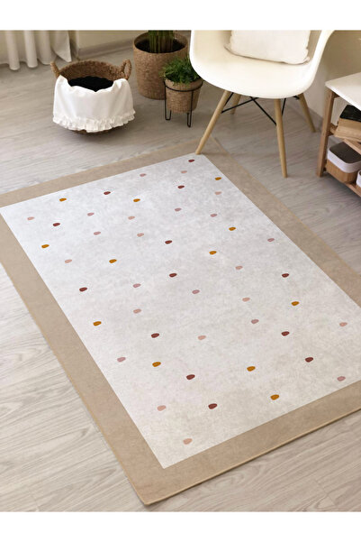 Evmila Bohem Desenli Kaymaz Taban Makine De Yıkanır Halı