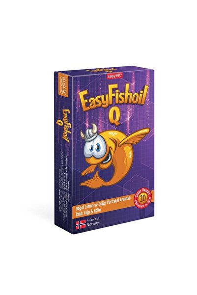EASYVİT زيت السمك إيزي كيو 30 بنكهة الليمون والبرتقال