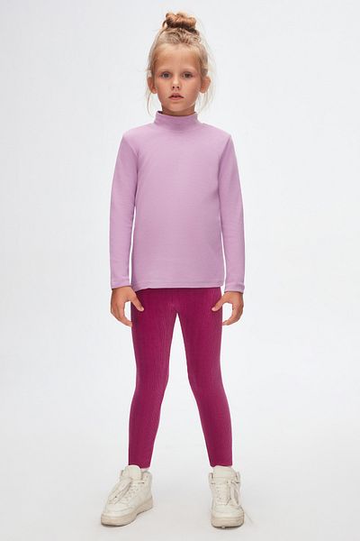 LOVETTI Lilac Girl's T-shirt - Half Turtleneck, Long Sleeve