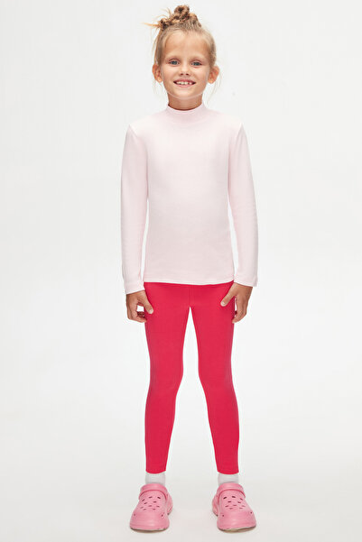 LOVETTI Ροζ μακρυμάνικο κοριτσίστικο μπλουζάκι - μισό λαιμόκοψη