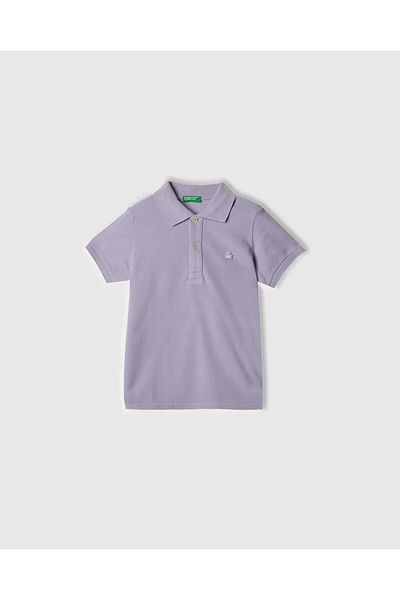 United Colors of Benetton Μπλουζάκι Pique Polo Boy's Purple Logo