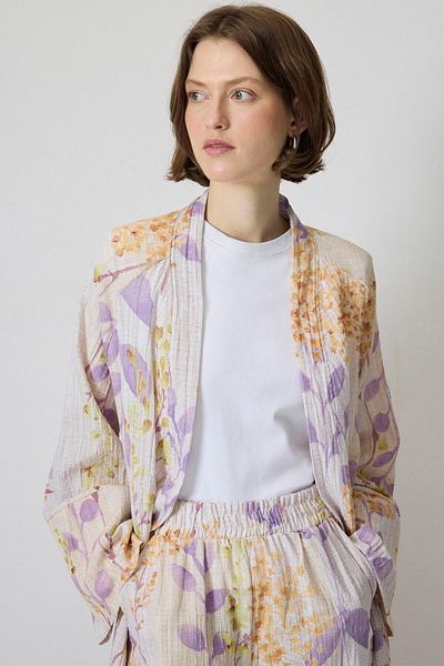 Touché Privé Patterned Kimono Pants Suit