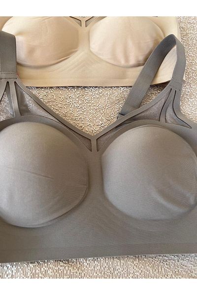 MEBA Laser Cut Seamless Unfilled Wire Free Front Design Adjustable Strap 2 Pack Bra -3310