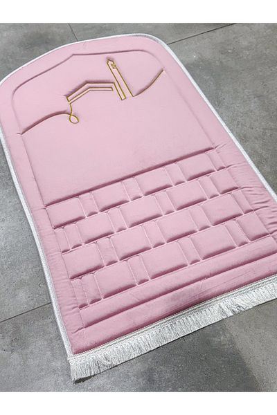 AYHANHOME Covor de rugăciune ortopedic cu model Kaaba minim, burete fără durere pentru genunchi, cadou pentru zestre cu geantă cu franjuri