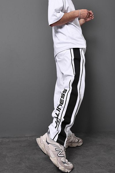 Slatra Ανδρικό φούτερ White Jolliness Baggy Fit