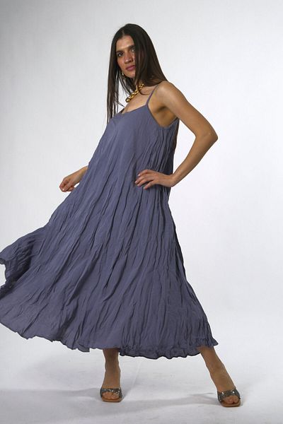 ABBRA Women's Modal Wrinkle Strap Dress