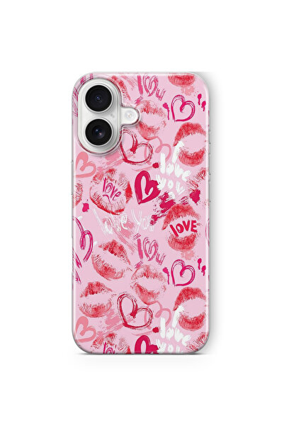 Space Star iPhone 16 Plus Uyumlu Love Tasarım Baskılı Şeffaf Kılıf