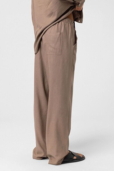 VAMOSCLO Baggy Linen Trousers Mink
