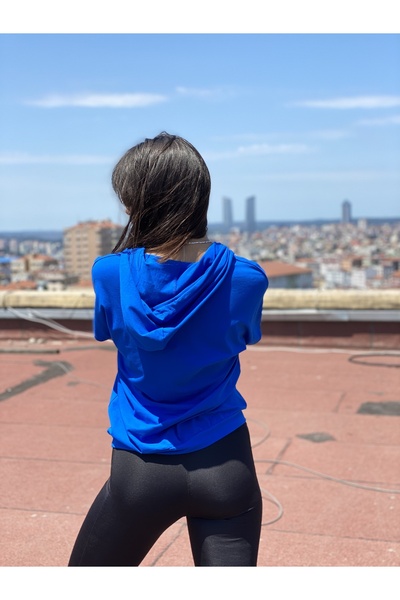 ayakuydur Jerry Blue Hooded T-Shirt - Women