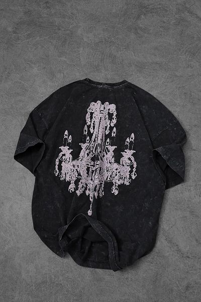 Slatra Ανδρικό μπλουζάκι Anthracite Shine Bright Special Washed Fabric Oversize