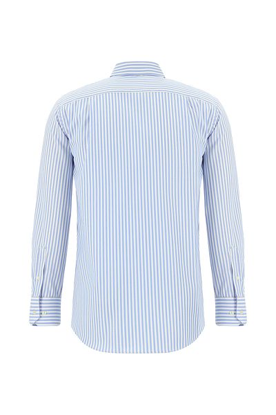 Abdullah Kiğılı Long Sleeve Regular Fit Striped Cotton Shirt