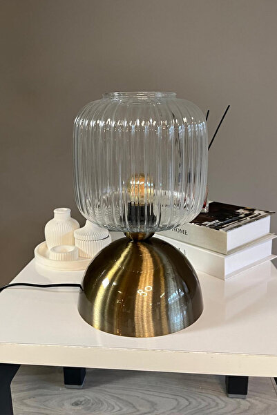 Bamyum Mopa Cam Şeffaf Masa Lambası Dekoratif Masaüstü Aydınlatma Hol Abajur ...