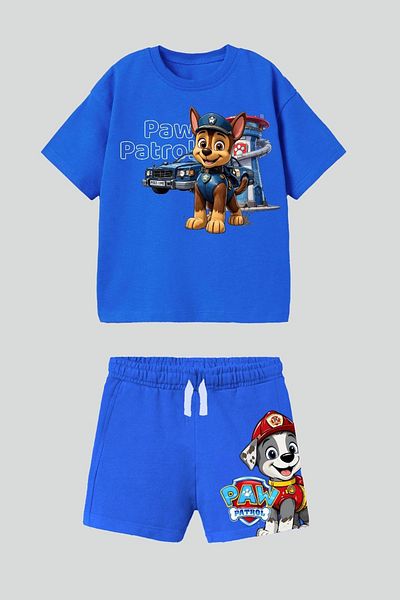 Monila Boys Cotton Fabric Paw Patrol Printed Tshirt and Shorts Bottom Top Set