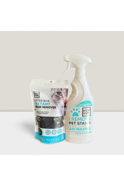 Evcil Hayvan Koku Giderici Leke Sökücü 750 ml + Kedi Kumu Koku Giderici 250 gr