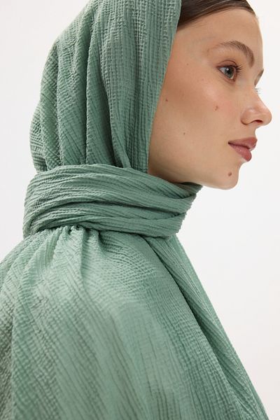 FENZA SCARF شال قطن موسلين - أخضر نعناعي