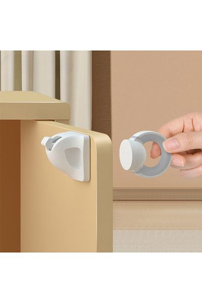 Empria Magnetic drawer safety set, Empria, 4 pieces, White/Grey