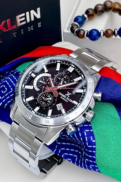 Daniel Klein Original Brand Steel Men's Watch and Bracelet with Active Waterproof Calendar with All Functions