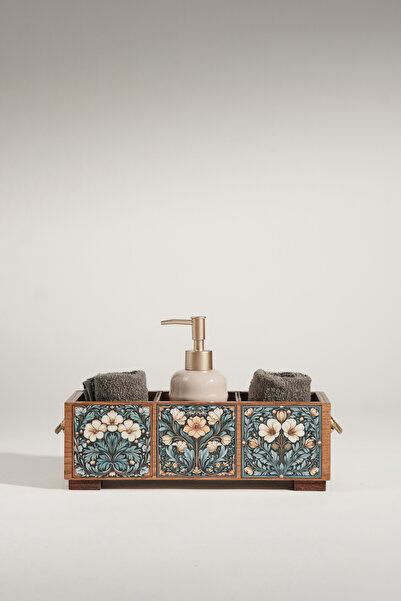 Good Wood Mood Masif Ahşap Banyo Düzenleyici, Sıvı Sabunluk, Havlu Seti