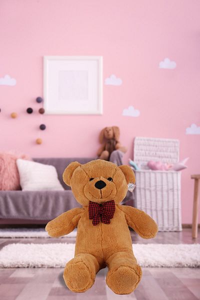 Junior Toys 100% Fiber 90 Plush Teddy Bear with Bow Tie Domestic Production