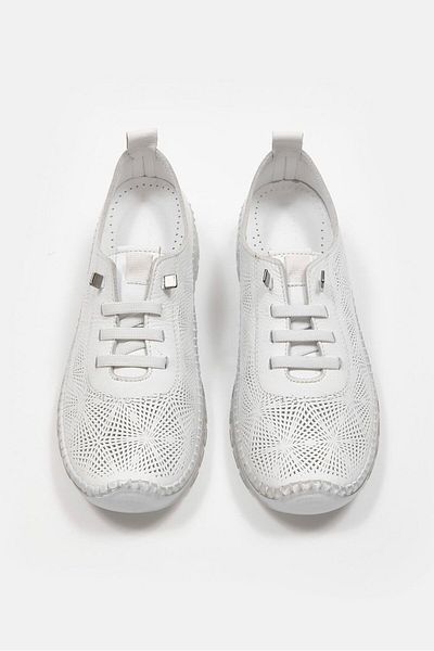NILUFARR Tenis de damă Russa alb din piele naturală
