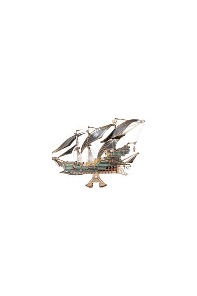 ROKR 3d Puzzle, Pirate Ship "the Maritime Adventures Of Sparrow," Green, Hc, Wood, 518 Pieces