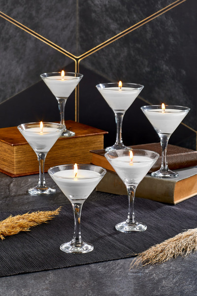 KURT HOME Misket Martini Kokulu Mum 6'Lı Beyaz