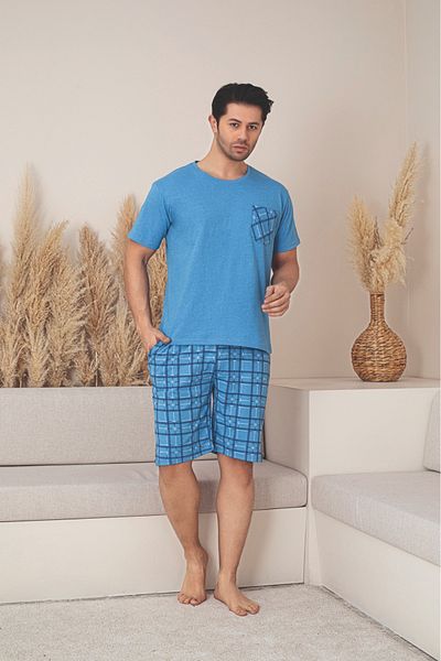 Sude HOMEWEAR Costum de pijama pentru bărbați cu mâneci scurte
