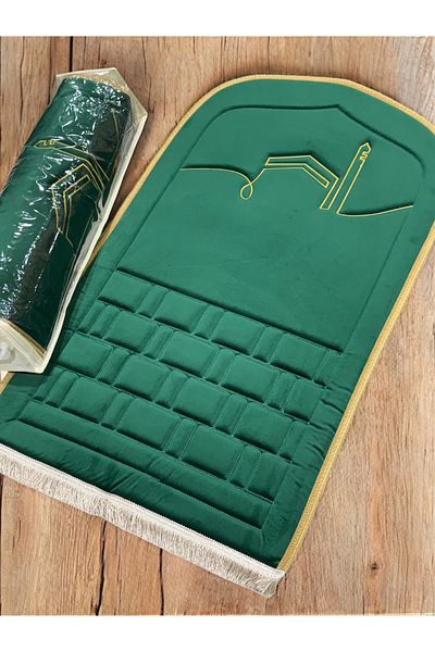 AYHANHOME Covor de rugăciune ortopedic cu model Kaaba minim, burete fără durere pentru genunchi, cadou pentru zestre cu geantă cu franjuri