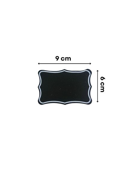 Şeffaf Etiket 10Pcs Erasable Black Label Decorative Blackboard Shaped Dessert Coffee Cafe Name Board 4