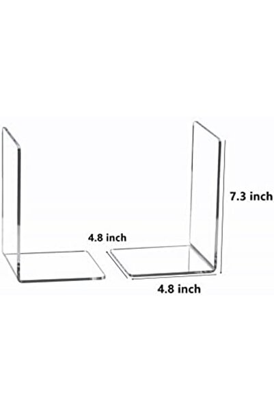 Generic Set of 4 Clear Acrylic Heavy Duty Bookends – Desktop Organizer for Books, Movies, and CDs
