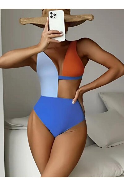 Peacock Splice Renkli Dikişsiz Seksi Moda Bikini Mayo