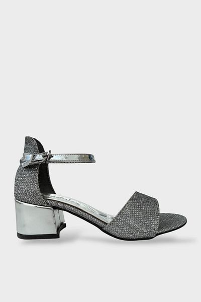 Liger Rochie de seara cu toc cu bretele argintii pentru fete Pantofi SILVER