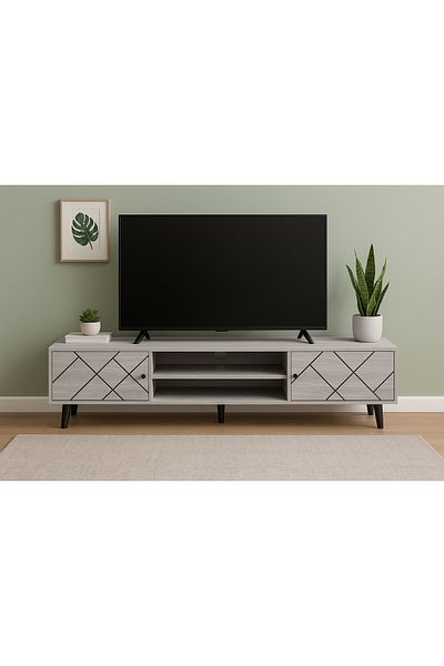 TrentonGCC Modern TV Stand with Open Shelves – 160 cm