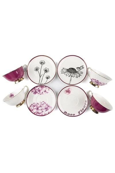 Mikasa Moor Pinky Teacup Set of 4
